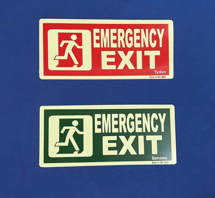 Glow in the Dark High Impact Plastic Emergency Exit Signage 4 x 9