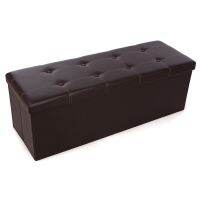 SONGMICS : SGMULSF703* กล่องเก็บของ Folding Storage Ottoman Bench, Brown