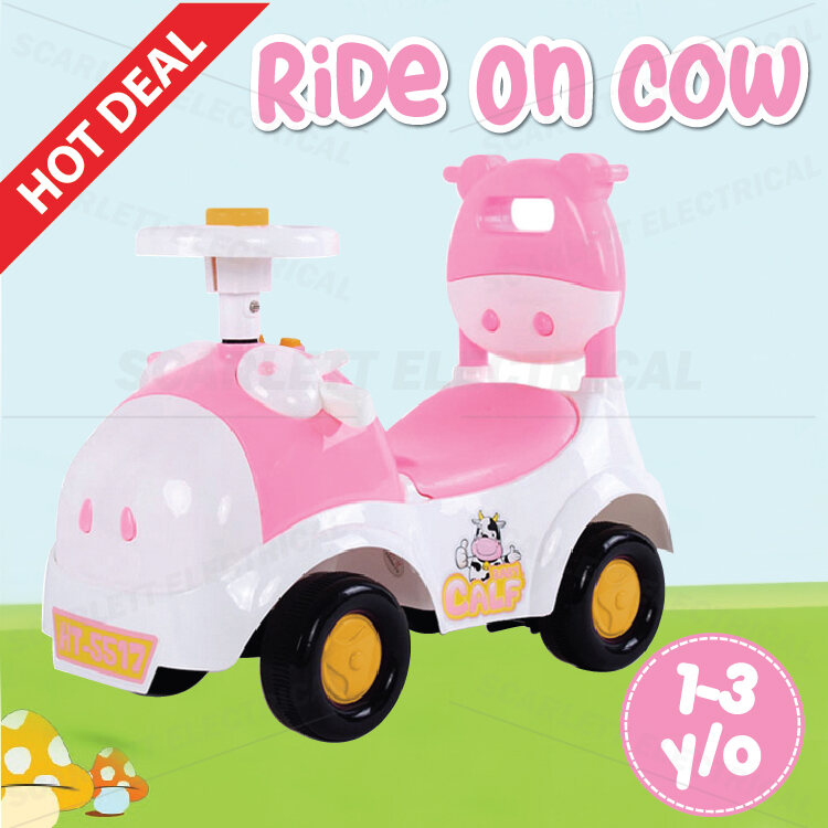 3-in-1 Sliding Car Pushing Cart Walker Toddlers Ride On Toy Baby Calf w/ Sound 