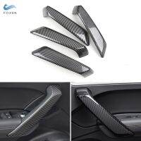 4pcs ABS Carbon Fiber Texture Interior Door Armrest Handle Pull Cover Trim For Audi Q5 FY Sportback SQ5 2018 2019 2020 2021