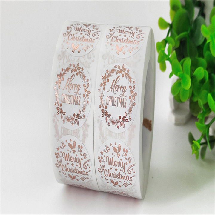 500pcs-label-stickers-merry-christmas-500pcs-rose-gold-self-adhesive-holiday-wedding-party-cards-envelope-seals