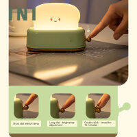 ไฟ USB สำหรับกลางคืนขนมปังปิ้งสร้างสรรค์ INI แบบชาร์จไฟได้โคมไฟเหล็ก LED น่ารัก