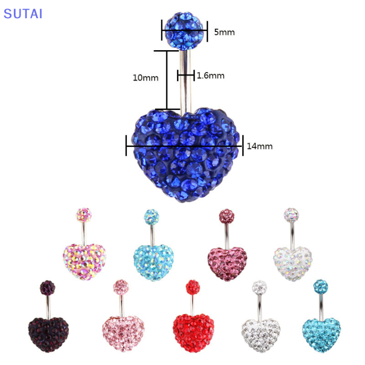 lowest-price-sutai-สะดือเจาะหัวใจ-drop-dangle-ท้องปุ่มแหวนคริสตัล-zircon-body-jewelry