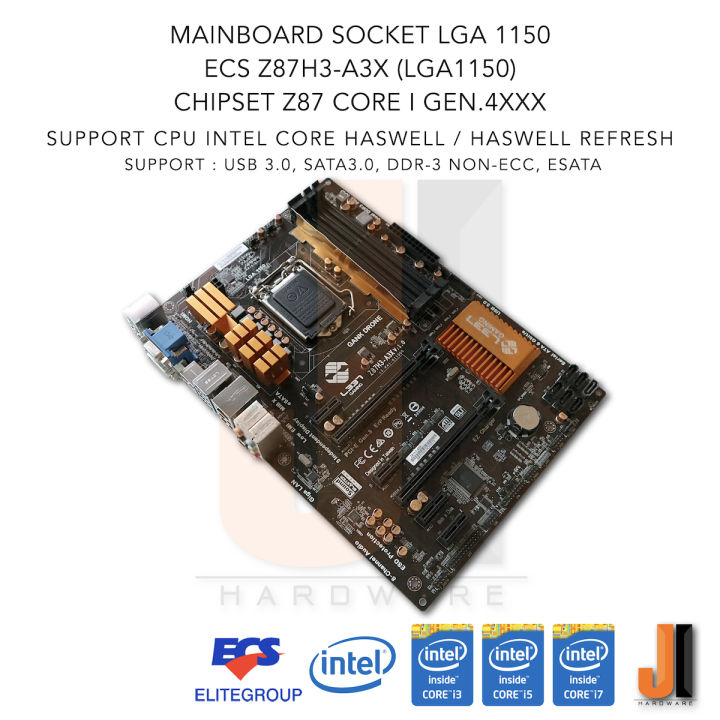 mainboard-ecs-z87h3-a3x-lga1155-support-intel-core-i-gen-4xxx-and-gen-4-refresh-สินค้ามือสองสภาพดีมีฝาหลัง