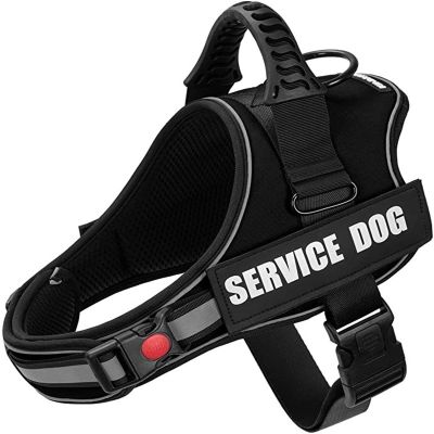 บริการ [pets baby] เสื้อกั๊กควบคุมสุนัขสายจูงสุนัขพร้อมที่จับสายรัดแสงสะท้อนปรับได้สำหรับสุนัขขนาดกลางและใหญ่
