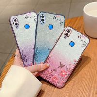 เคส TPU นิ่มใสชุบหรูหราสำหรับ Huawei Nova 3 Huawei Nova3ลายดอกไม้ผีเสื้อที่มีแวววาว