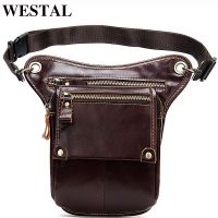 WESTAL Mens Waist Bags Leg Bag Genuine Leather Leg Drop Bag Male Fanny Pack Men Money Belts Phone Belt Pouch Bum Hip Bags 3237