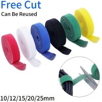 1/5M Cable Ties Reusable Adhesive Hook Loop Bundle Fastener Nylon Strap Organizer Self Clip Holder Management Straps Wire Tie Cable Management