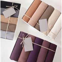 【YF】 5pcs/Box Premium Chiffon Hijabs Solid Color Plain Scarf Muslim Shawls Headscarf Turban Echarpe Foulard Luxury Hijab Box