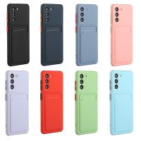 Ultra thin Case With Card holder For Samsung Galaxy S20 S21 Note 20 A32 A42 A51 A52 A71 A72 Mobile Phone Cover Silicon Women Men