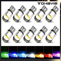 TOHAYIE หลอดไฟเลี้ยว หลอดไฟหรี่ ขั้วT10 W5W LED COB 10หลอด/เซ็ต มีให้เลือก7สี License Light Lamp Car Light Source สําหรับติดรถยนต์มอเตอร์ไซค์ สว่างตาแตก