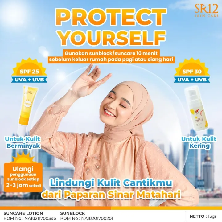 Suncare Lotion SR12 Original / Sun Care Sunscreen Sun Protection Lotion untuk Wajah dan Badan