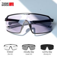 Thinkrider Photochromic ขี่จักรยานแว่นตาจักรยานจักรยานแว่นตากีฬาแว่นกันแดดผู้ชาย MTB ถนนขี่จักรยานแว่นตาแว่นตาป้องกัน