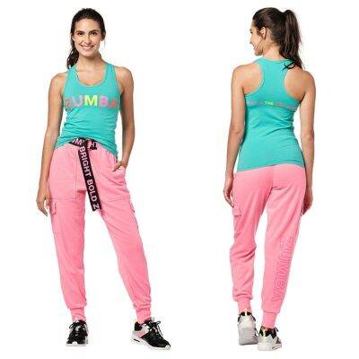 เสื้อกล้ามคอกลม แขนกุด ลาย Zumba สีพื้น เหมาะกับออกกำลังกาย สำหรับผู้หญิง