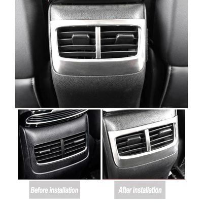 Stainless Steel Auto Central Control Air Outlet Cover &amp; Rear Air Vent Trim Frame for Mg Hs 2018-2021 Silver