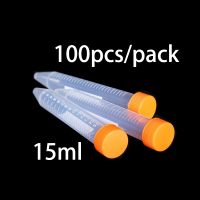 【YF】℗☸∋  100pcs 15ml Plastic Centrifuge Tubes Conical Bottom Graduated Marks Screw Cap