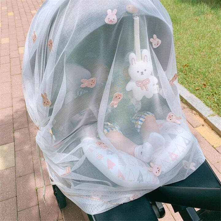 newborn-baby-stroller-mosquito-net-embroidered-mesh-anti-mosquito-breathable-summer-carriage-trolley-sun-shade-cover-accessories