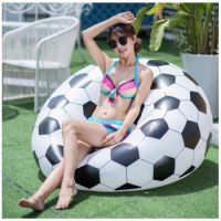 ส่งฟรี เก้าอี้เป่าลมลายลูกฟุตบอล เก้าอี้เป่าลมลายลูกฟุตบอล Inflatable Soccer Sofa 80x110  เก้าอี้เป่าลมพิมพ์ลายลูกฟุตบอล สำหรับใช้เป็นที่นั่ง