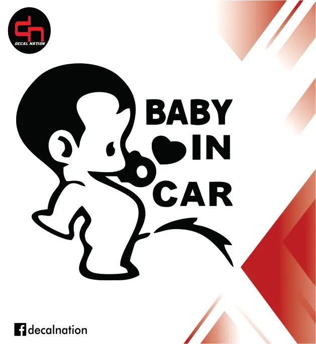 Baby In Car Logo Cut Out Vinyl Sticker 5