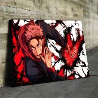 Jujutsu Kaisen โปสเตอร์ผ้าใบวาดภาพเด็กผู้ชาย,โปสเตอร์ตกแต่งห้องนอน Hiasan Dinding Rumah ห้องอะนิเมะคลาสสิกภาพจิตรกรรมฝาผนังศิลปะบนผนังแบบแยกส่วน