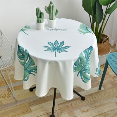 【CW】 Round Tablecloth Oilproof Table Cover  Print European Dining