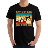 Best Cat Dad Ever Cat Daddy Vintage T Shirts Lover Father Camisa Cotton Funny Cat Best Birthday Tshirt For Men Tees Streetwear