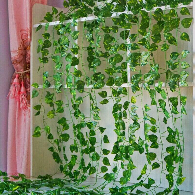 SOKANO AP006 210cm Artistic Plants (78-82 Pcs Leaf) Simulation Wall Climbing Vines Green Leaf Ivy Leaf 1 Long Pcs DIY for Home Decor Wedding Party Bar Restaurant Garden Balcony Decoration Hiasan Rumah