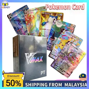 100Pcs GX Holographic Pokemon Cards in Portuguese Letter with Rainbow  Arceus Shiny Charizard trade card children toys