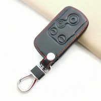 shangdjh Leather Car Key Case Cover For Honda Freed Spike Hybrid StepWGN Elysion 4 Buttons Smart Remote Control Fob Keychain Protect Bag