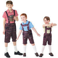 คลาสสิกเด็ก O Ktoberfest เครื่องแต่งกายแอลป์แห่งชาติ F AUX Lederhosen เสื้อลายสก๊อตคอสเพลย์เทศกาลฮาโลวีนปาร์ตี้แฟนซีชุด