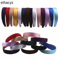 【YF】 14pcs/lot Wholesale Popular Lady Solid Satin Hair Band Plain Alice Headbands 1 Inch Wide Hairband Ribbon Accessories