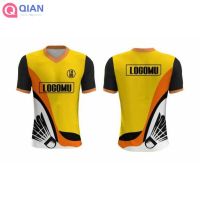 T SHIRT   Quick Dry Elastic Breathable2023 latest round neck unisex T-shirt Jersey Badminton Fullprint