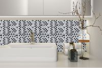 【cw】 Vividtiles Large 12x12 inch Adhesive Heatproof Vinyl Wallpaper and Stick Mosaic Tiles - 1 Sheet