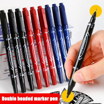 【Free Shipping】ปากกามาร์คเกอร์มันที่ขีดเส้นตะขอเกี่ยวเหยื่อคู่ปากกาเซ็นชื่อสีดำปลายปากกาละเอียด