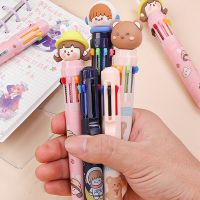 ปากกาปากกาเขียน0.5มม. หลากสีสำหรับโรงเรียนอุปกรณ์สำนักงานน่ารักมีสีสัน ECU0N ปากกาบอลพอยท์ปากการะบายสีหลายสีแห้งเร็ว