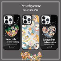 กระจกรูปหัวใจคนแคระทั้งเจ็ดการ์ตูนสโนว์ไวท์น่ารักเคสโทรศัพท์ใช้ได้กับ iPhone 15 Plus 14 13 12 Pro Max 11 14Promax 15Pro เคสฝาครอบด้านหลังกันกระแทก