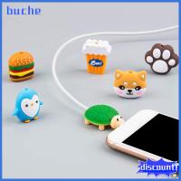 BUCHE 1Pc มินิ การ์ตูน สำหรับ iPhone สายข้อมูลกัด ที่บังลม ตัวป้องกันสาย USB เคสสายไฟ