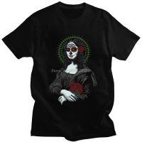 Muerte De Mona Lisa T เสื้อผู้ชายผ้าฝ้ายเสื้อยืดแขนสั้น Santa Muerte Lady Of Holy Death Tee Slim Fit เสื้อผ้าคุณภาพดีเสื้อยืดผู้ชาย