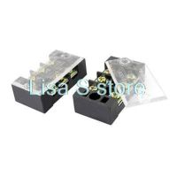 ✤✕ 2x 600V 25A 3-Position Screw Electric Barrier Terminal Block Cable Connector