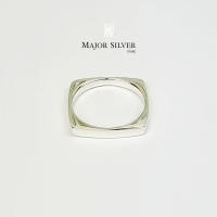 Square ring : แหวนสี่เหลี่ยม / แหวนเงินแท้ 92.5% แหวนแฟชั่น เรียบๆ เท่ๆ สไตล์โมเดิร์น ใส่ได้ ชาย หญิง แหวนเงินแท้ 100 Major Silver