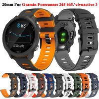 สายสมาร์ทวอท์ชซิลิโคนร้อน20มม. สำหรับ Garmin Forerunner 245 645สายรัดข้อมือดนตรี Venu 2 Plus SQ Vivoactive 3 Watchband สร้อยข้อมือ