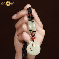 Natural white jade fish pendant every year mens and womens clavicle chain jade pendant real jade pendant jade pendant 7AK0 7AK0