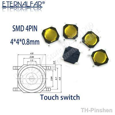 4x4x0.8mm Car Remote Control Key Switches Buttons Touch Tactile Push Button Switch Tact 4 Pin Switch Micro Switch SMD