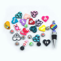 Chenkai 50PCS Skull Love ลูกปัดโฟกัสวาเลนไทน์สำหรับปากกา Beadable ปากกาซิลิโคน Charms ลูกปัดตัวอักษรสำหรับปากกาทำ Pacifiers