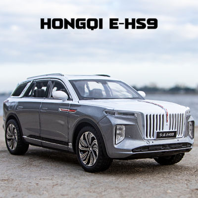 1:24 HongQi EHS9 SUV ล้อแม็ก D Iecasts และของเล่นยานพาหนะโลหะรถของเล่นรุ่นเสียงและแสงดึงกลับคอลเลกชันเด็กของเล่น