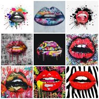 2023♗✐ Pop Art Abstract Graffiti Art Lips Canvas Art Panting Street Art Posters and Prints Cuadros for Home Decoration Wall Art Picture