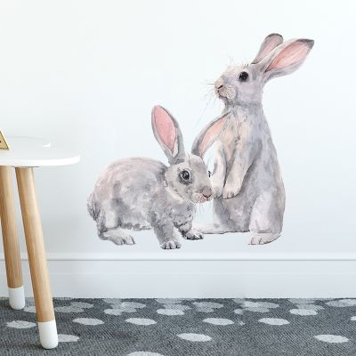 Happy Easter Decoration Rabbits Wall Sticker Childrens Kids Room Removable Wallpaper Bedroom