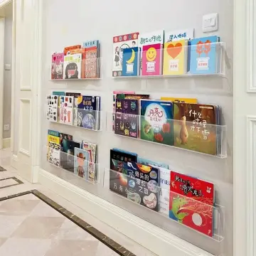 1Pc Modern Wall Mounted Magazines Newspaper Storage Rack Home Bedroom  Hanging Book Display Shelf