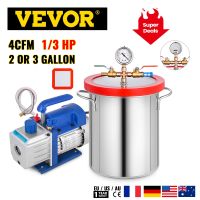 VEVOR 4CFM HVAC Refrigerant Vacuum Pump Refrigeration with Vacuum Chamber Degassing Kit Suitable for Household Air Conditioning