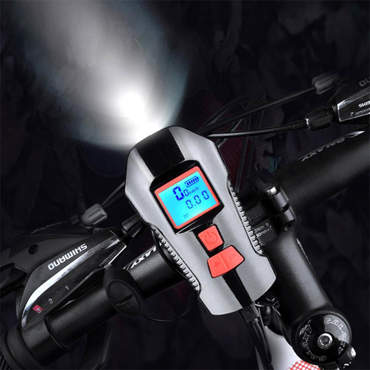 กันน้ำจักรยานเบลล์ที่มีแสง-usb-ชาร์จจักรยานด้านหน้าแสงไฟฉาย-h-andlebar-ขี่จักรยาน-h-ead-light-w-ฮอร์นความเร็วเมตรจอแอลซีดี